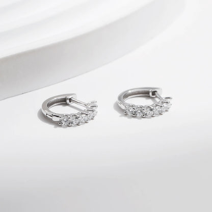 Moissanite Diamond Hoop Earrings 925 Sterling Silver