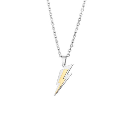 Fashion Popular Stainless Steel Zeus Thunder Necklace Pendant for Men Women Hip Hop Street Party Jewelry Gift