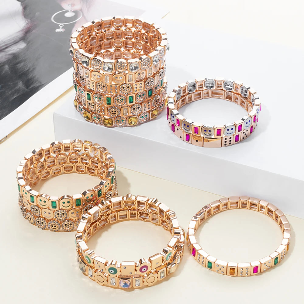 Enamel Tile Bracelets