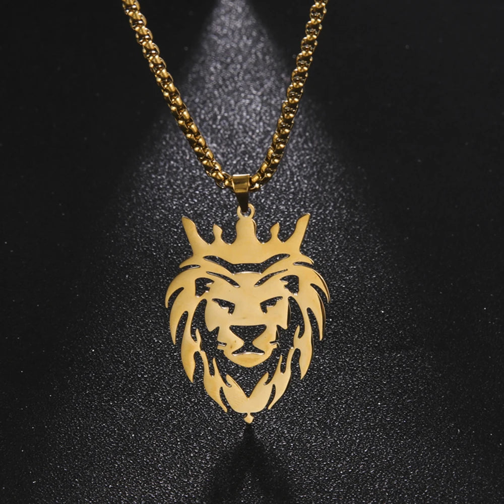 Stainless Lion & Wolf Head Pendent Necklaces (29 Designs!)