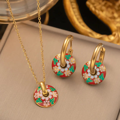 Retro Style Pendant & Earrings Sets