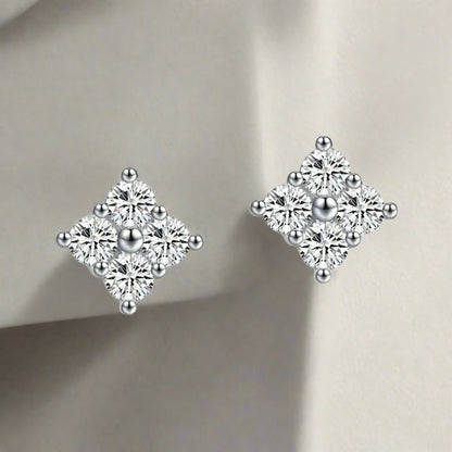 D Color Moissanite 925 Sterling Silver Stud Earrings