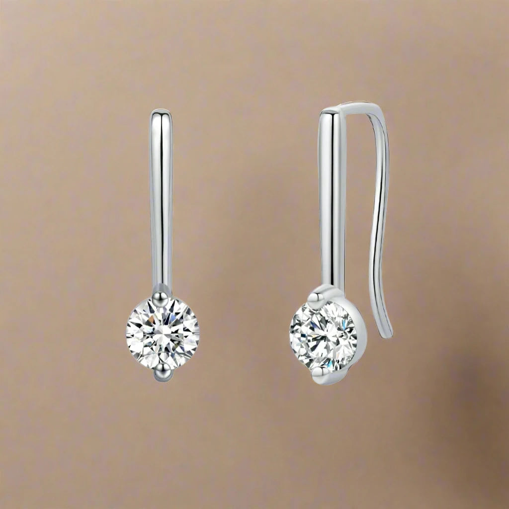 Moissanite Diamond Drop Earrings 925 Sterling Silver