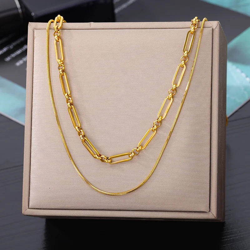 Stainless Steel Multilayer Necklace (26 Styles)