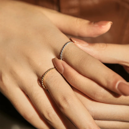 925 Sterling Silver Twisted Stackable Rings