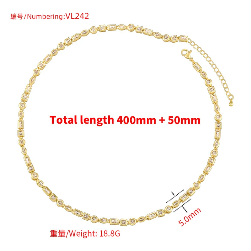 ZHUKOU candy necklace for women Cubic Zirconia Man necklace originality Couples Necklace Fashion jewelry wholesale VL242