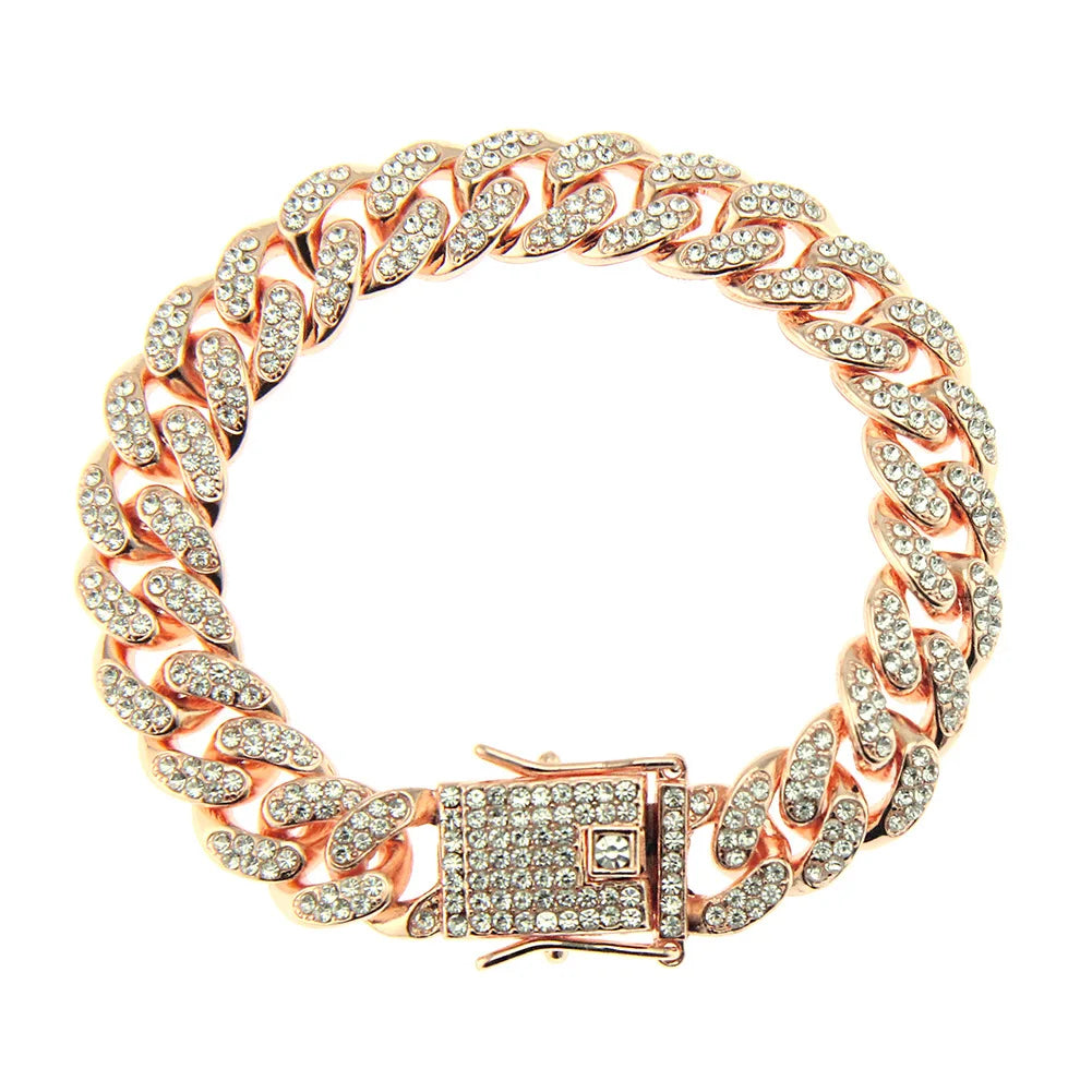 3 Color Iced Out Stainless Steel Rhinestone Bracelets