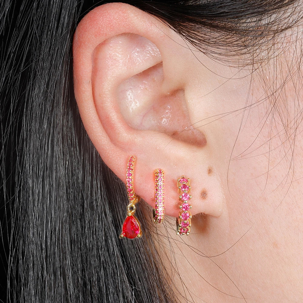 3PCS CZ Earrings Sets