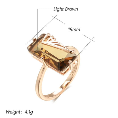 Light Brown Natural Zircon Rose Gold Color