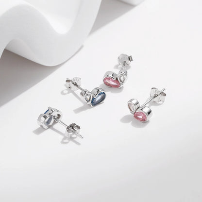 925 Sterling Silver Heart Stud Earrings