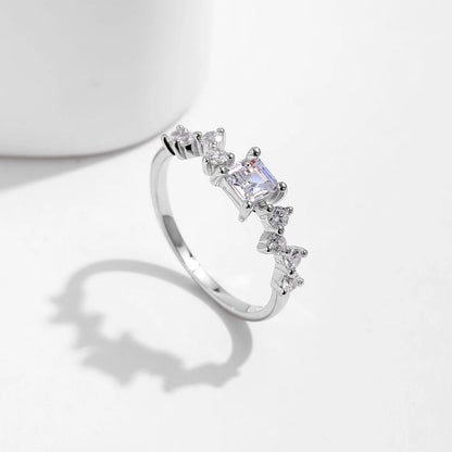 925 Sterling Silver Square CZ Ring