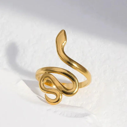 Gold Or Silver Stainless Steel Snake Rings Adjustable Opening