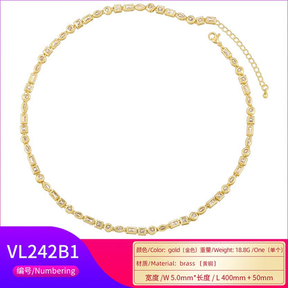 ZHUKOU candy necklace for women Cubic Zirconia Man necklace originality Couples Necklace Fashion jewelry wholesale VL242