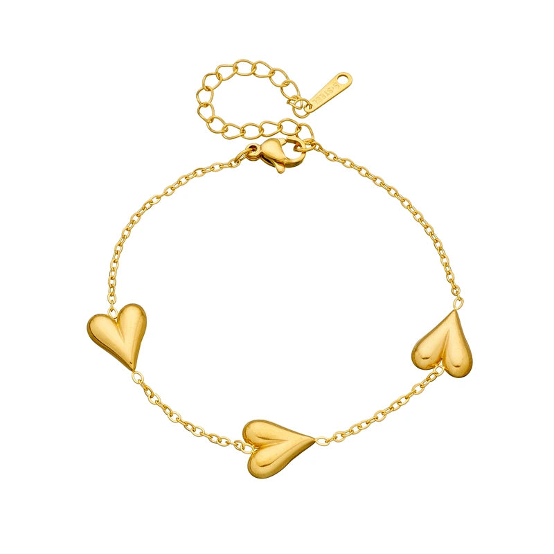 Gold Stainless Heart Bracelet