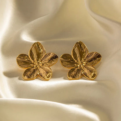 Gold Or Silver Hypoallergenic Flower Stud Earrings