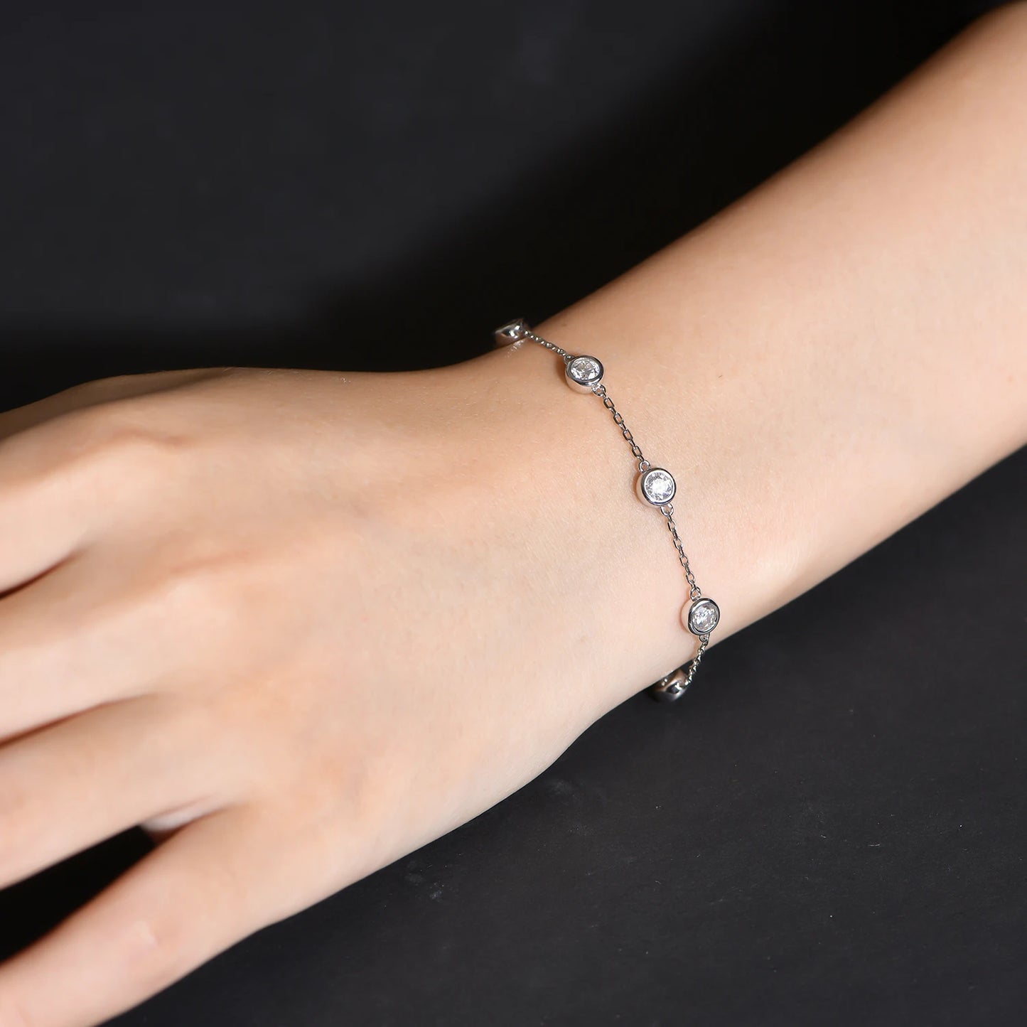 Moissanite Bracelet 925 Sterling Silver 4.0mm D Color