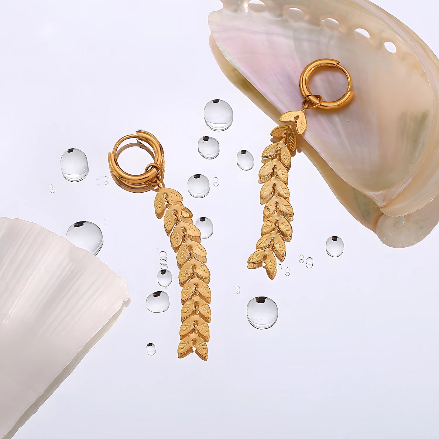 Gold Or Silver Stainless Steel Long Earrings