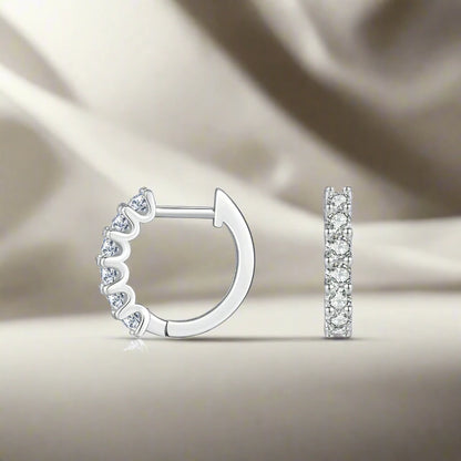 Moissanite Diamond Hoop Earrings 925 Sterling Silver