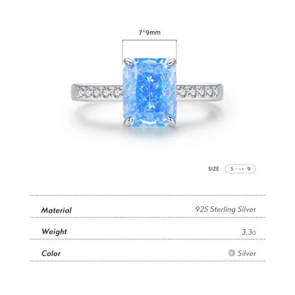 925 Sterling Silver Crushed Ice Zirconia Ring