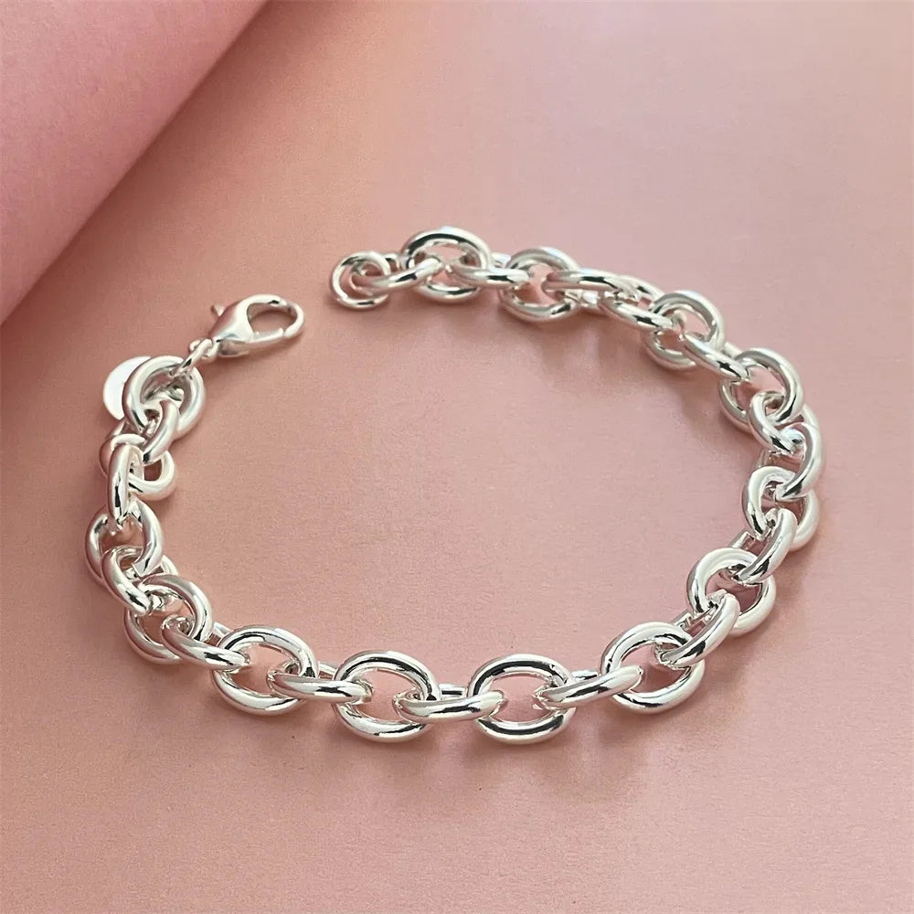 Silver Plated Round Link Bracelet