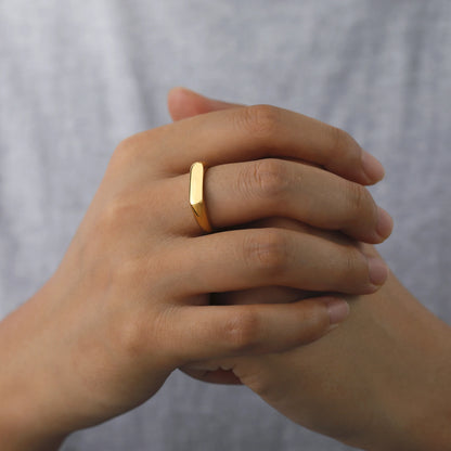 Gold Or Silver Stainless Signet Rings 5MM Wide