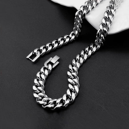 6-12MM Stainless Steel Cuban Link Chain Bracelet