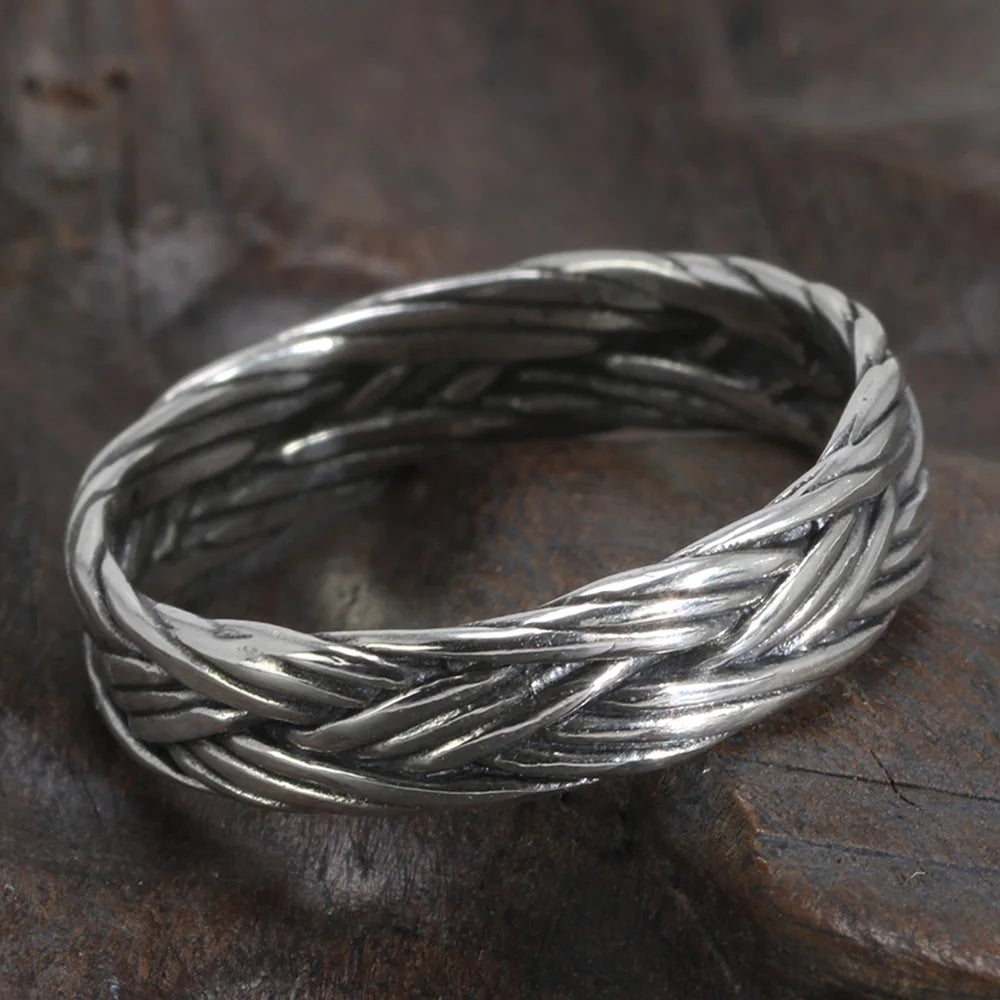 Viking 925 Sterling Silver Braided Ring