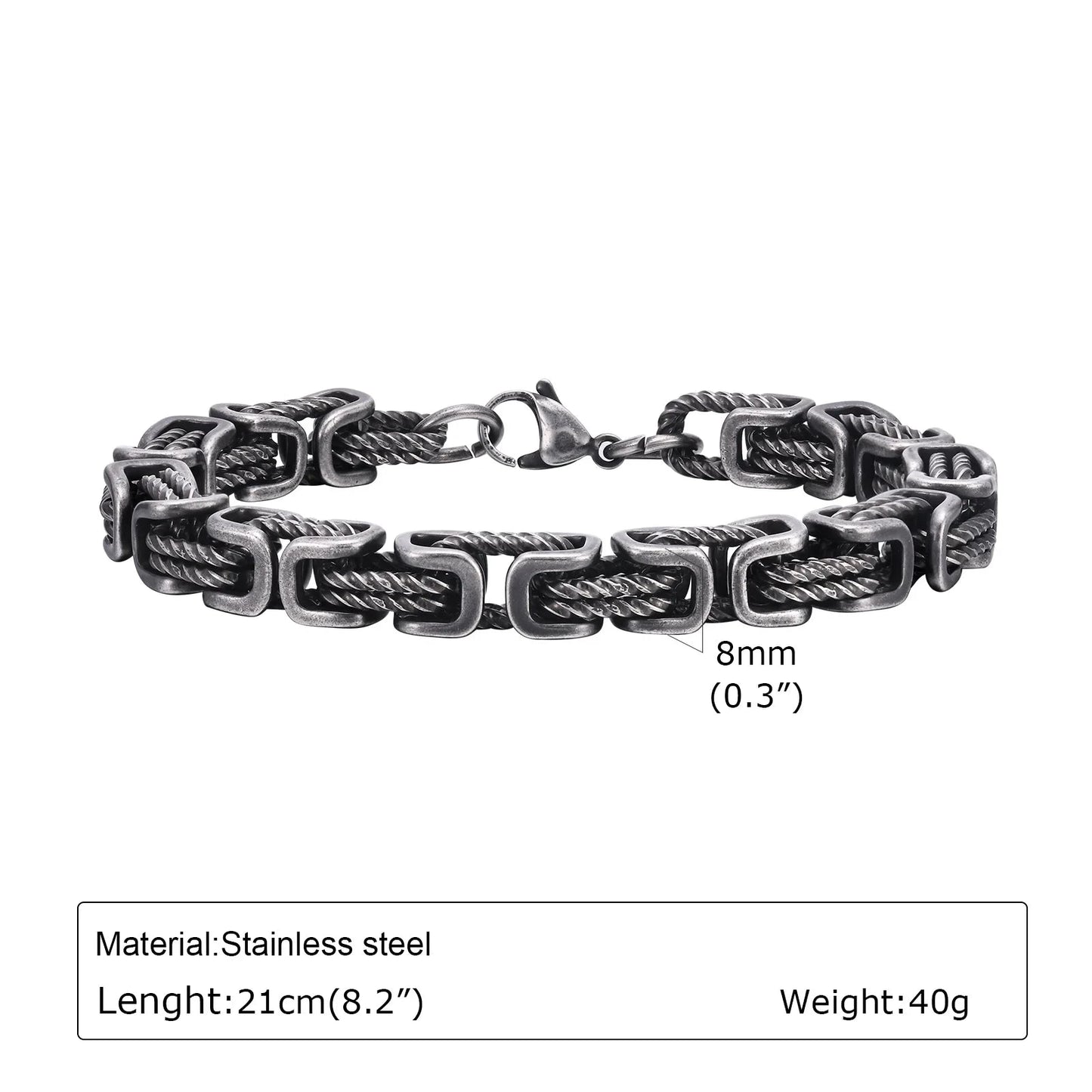 Stainless Steel 8mm Byzantine Bracelets