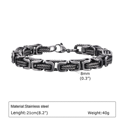 Stainless Steel 8mm Byzantine Bracelets