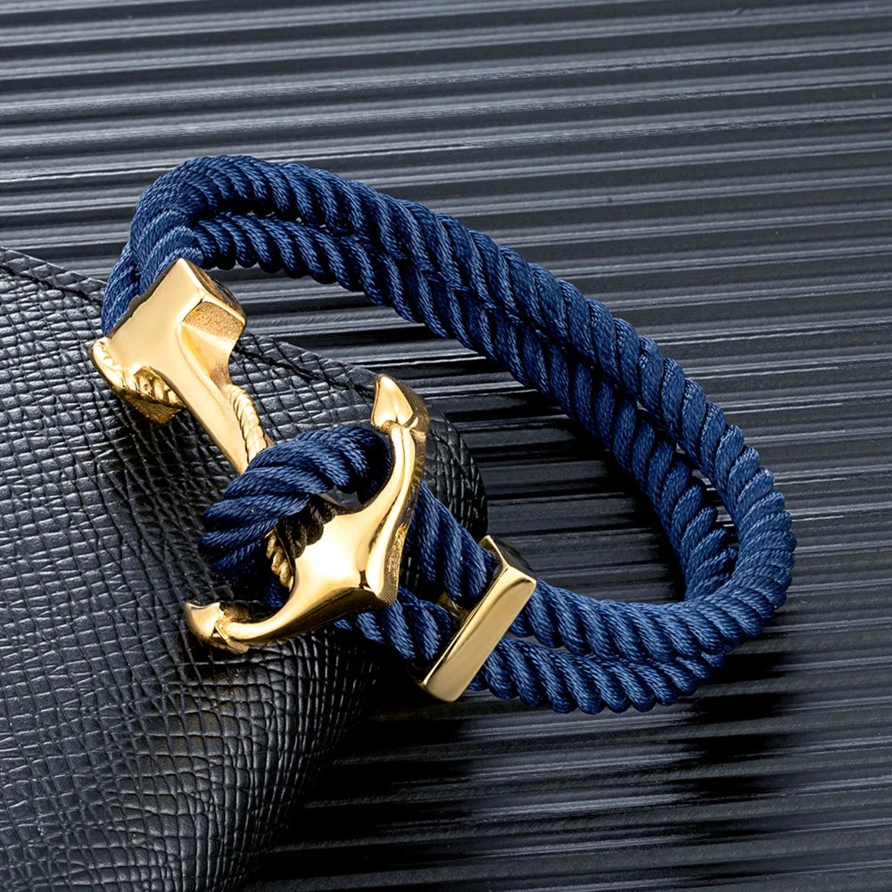 Multi Color Choice Stainless Steel Woven Multilayer Survival Rope Anchor Bracelets