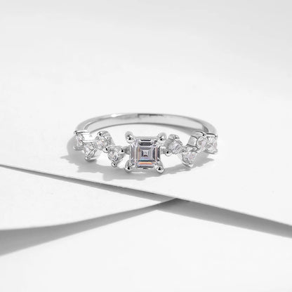 925 Sterling Silver Square CZ Ring