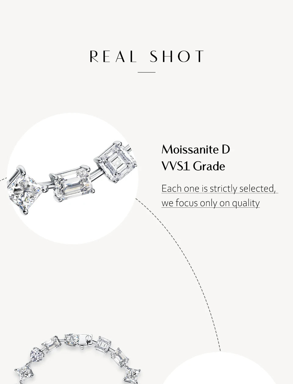 D Color All Moissanite Bracelet 925 Sterling Silver