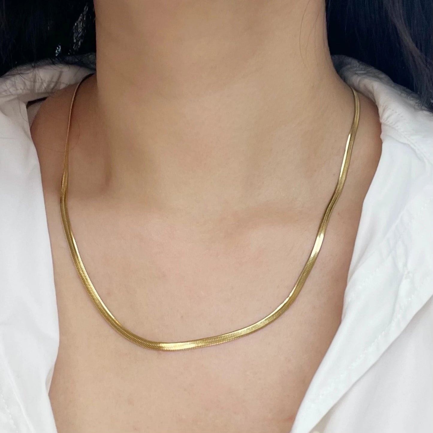 Minimalist Unisex Gold Or Silver Stainless Steel Snake Chain Necklace