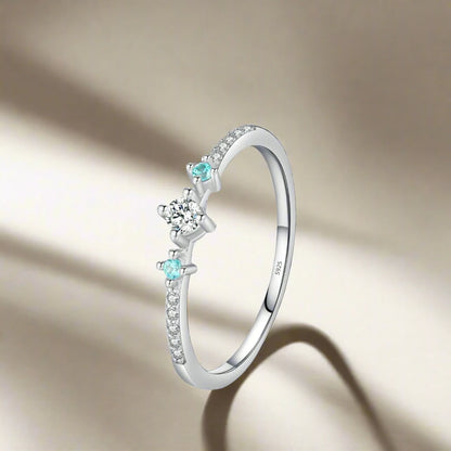 925 Sterling Silver CZ Trilogy Ring