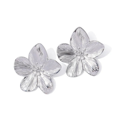 Gold Or Silver Hypoallergenic Flower Stud Earrings