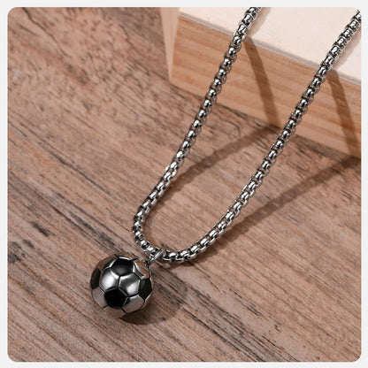 Vnox 3D Football Necklaces for Men, Solid Stainless Steel Casual Scoocer Pendants, Sports Lover Boys Gifts