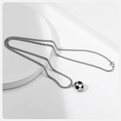 Vnox 3D Football Necklaces for Men, Solid Stainless Steel Casual Scoocer Pendants, Sports Lover Boys Gifts