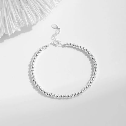 925 Sterling Silver 3MM Beads Bracelet