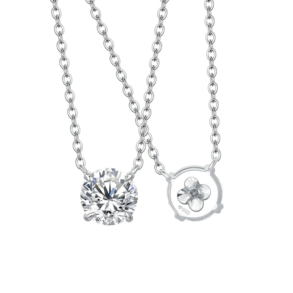 Moissanite 6.5mm 1CT 925 Silver Necklace