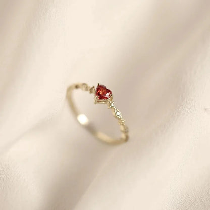 Red Heart Crystal Opening Rings