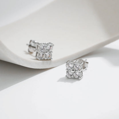 D Color Moissanite 925 Sterling Silver Stud Earrings