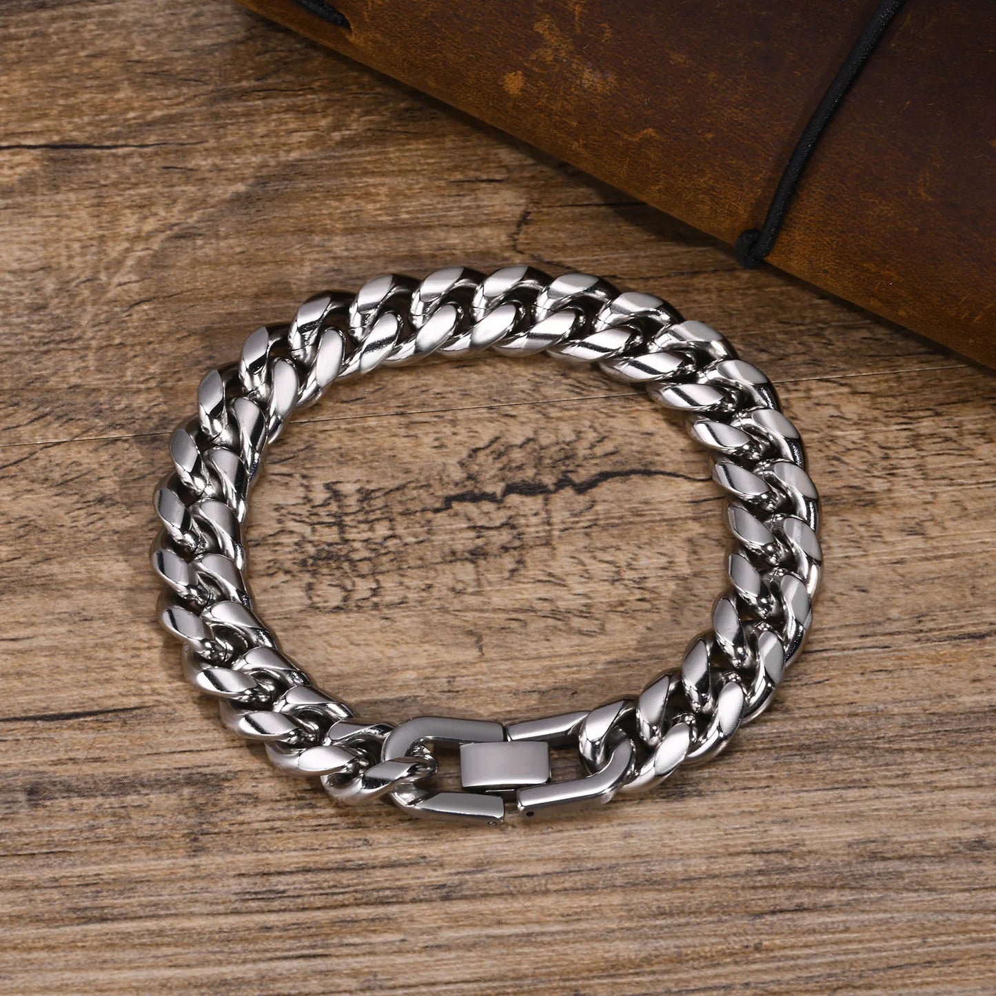 6-12MM Stainless Steel Cuban Link Chain Bracelet