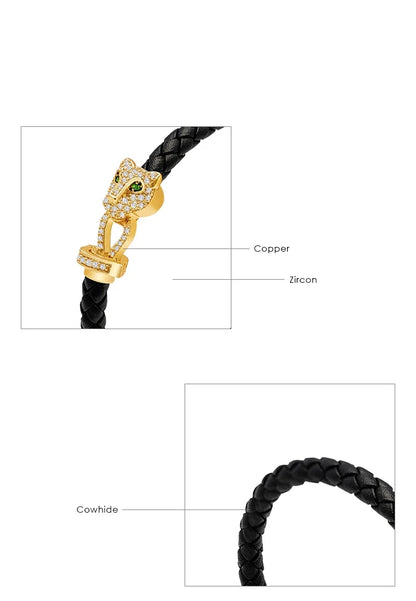 CZ Leather Bracelet (Multiple Color Options)