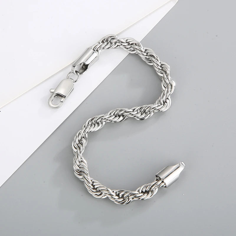 4-8mm Stainless Steel Rope Bracelets