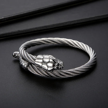 Stainless Steel Spiral Snake Bangle + 3 Other Different Styles