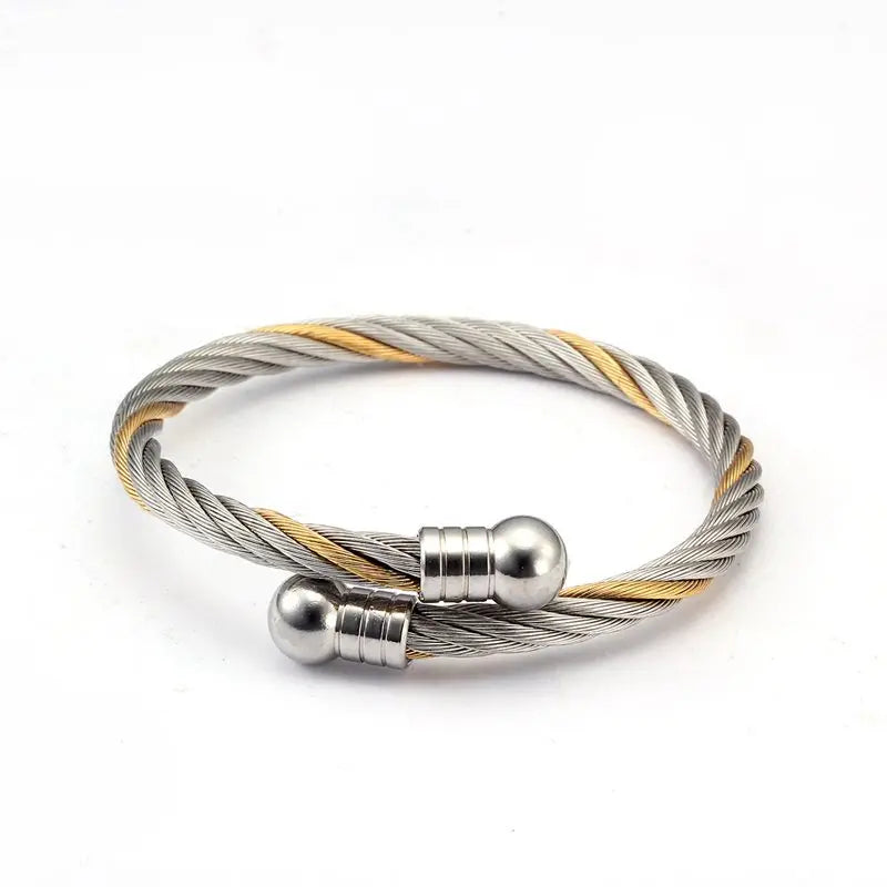 Stainless Steel Twisted Bangles