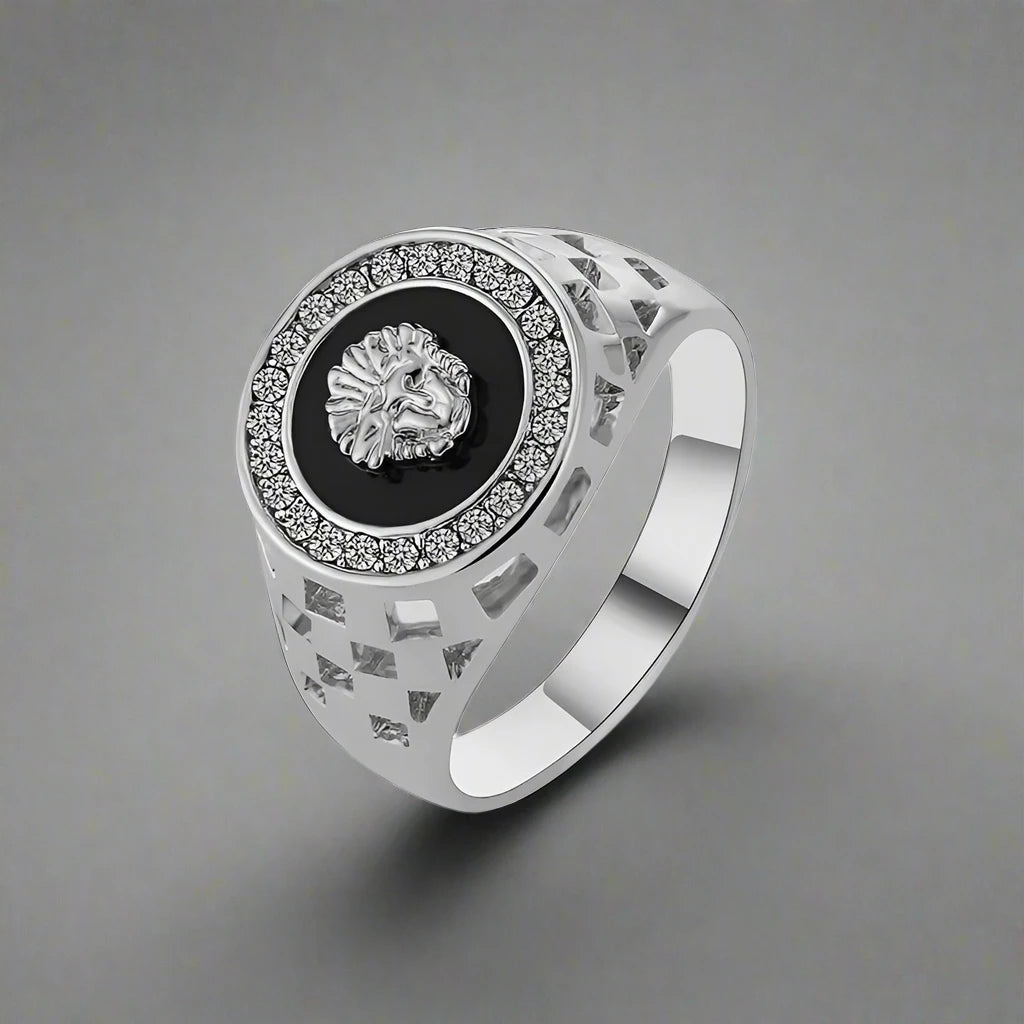 Gold Or Silver Medusa Ring Inlaid with CZ