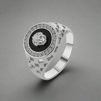 Gold Or Silver Medusa Ring Inlaid with CZ