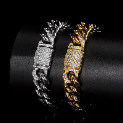 Gold Or Silver Stainless Steel, 12mm Cuban Link Chain or Bracelet