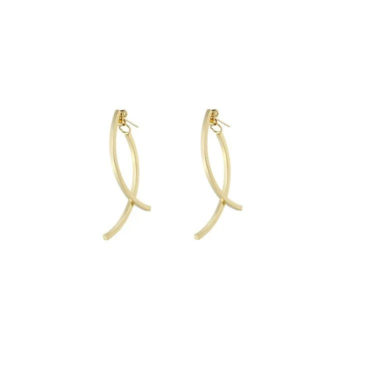 Gold Or Silver Stainless Steel Twist Earrings